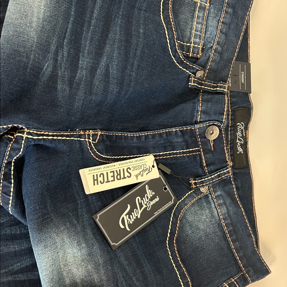 True Luck Men's Indigo Straight Jeans - Picture 7 of 7